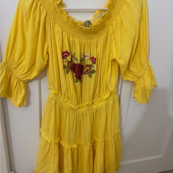 feathers Dresses & Skirts - Yellow Embroidered Dress